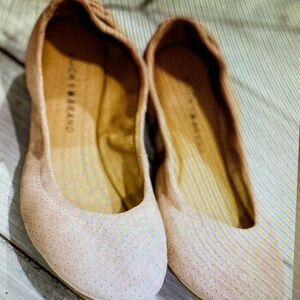 Lucky Brand EMMIE Ballet Flats Women’s Size 8 Blush Pink Perforated Leather